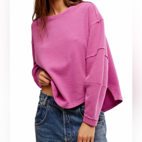 Free People Tops - We The Free Pink Total Eclipse Long-Sleeve T-Shirt